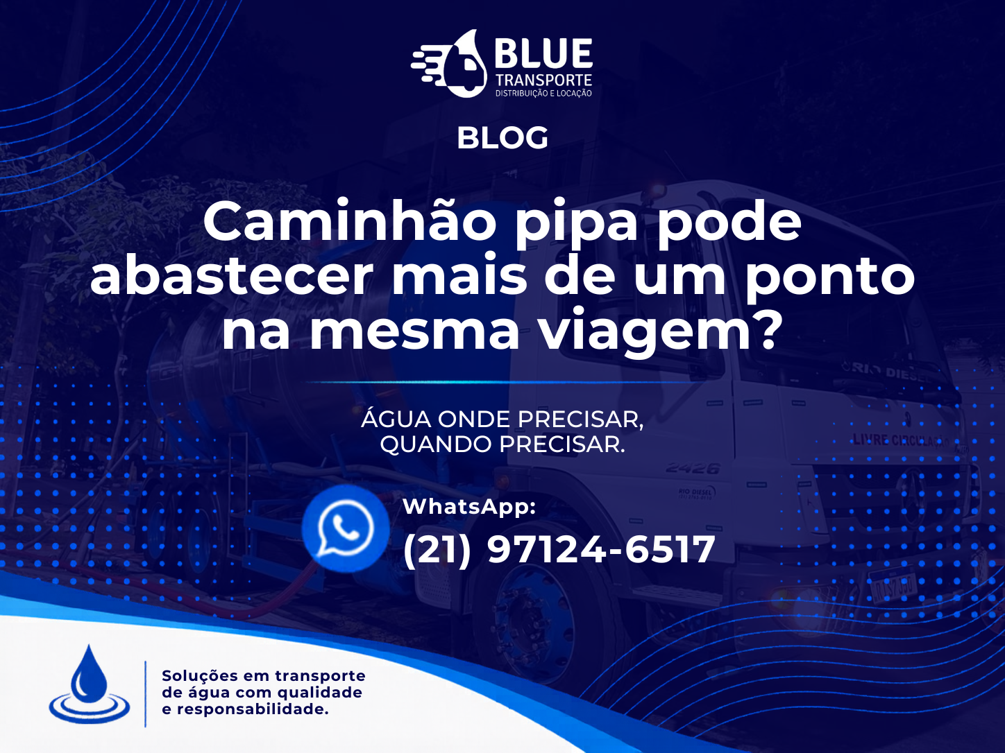 Caminhão pipa pode abastecer mais de um ponto na mesma viagem?